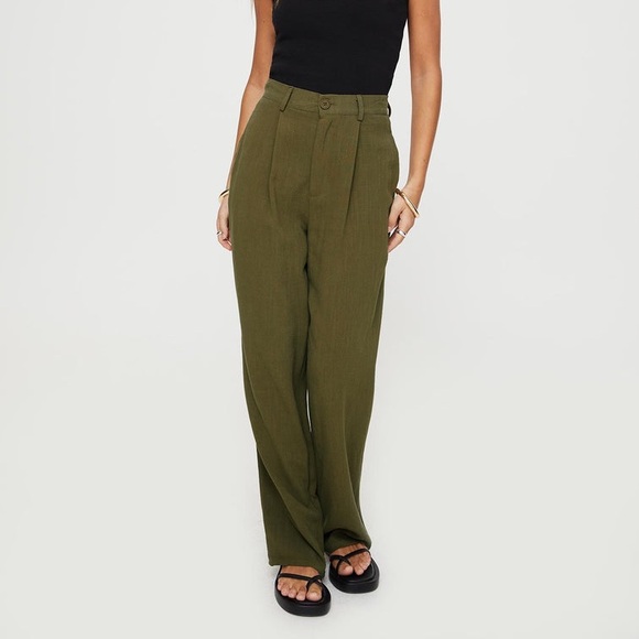 New with tags Princess Polly O’mealy pants trouser olive green size 2 - Picture 1 of 4